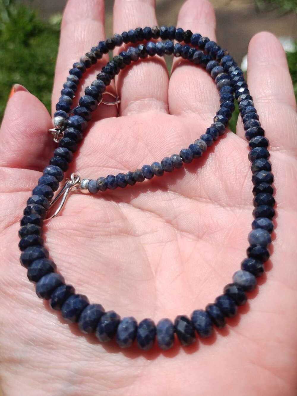 Jay King DTR mine finds blue sapphire 925 Sterling Silver necklace